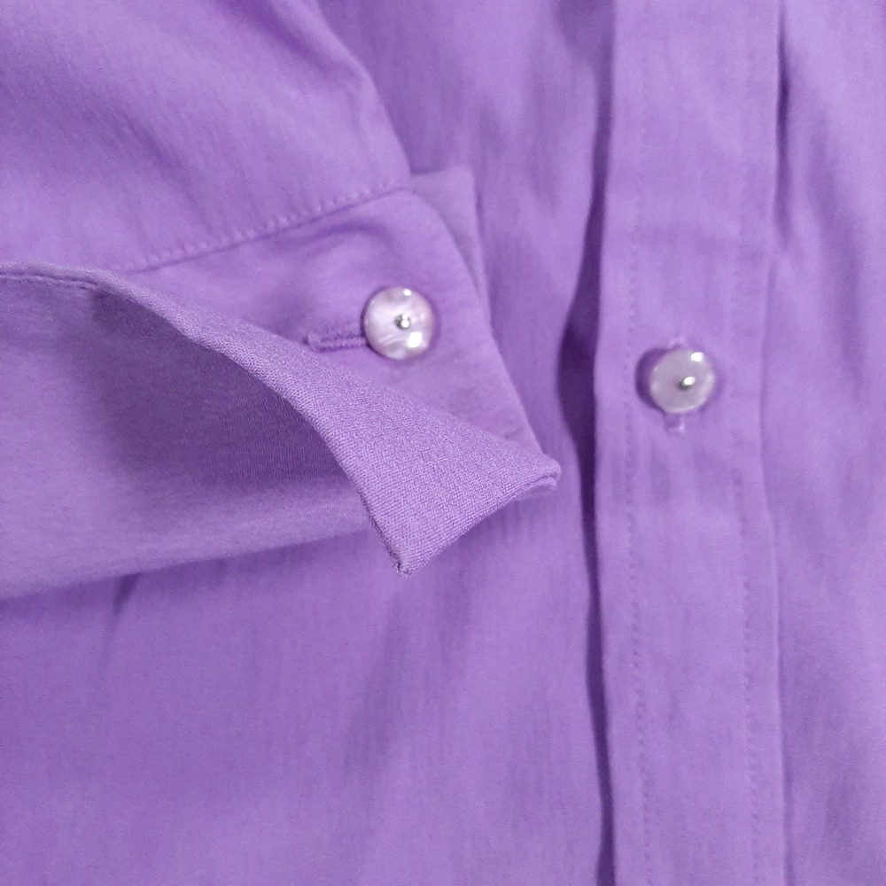 Venezia Jeans Purple Lavender Button Shirt Stretch Long Sleeve Plus Size 26/28 - Picture 4 of 7